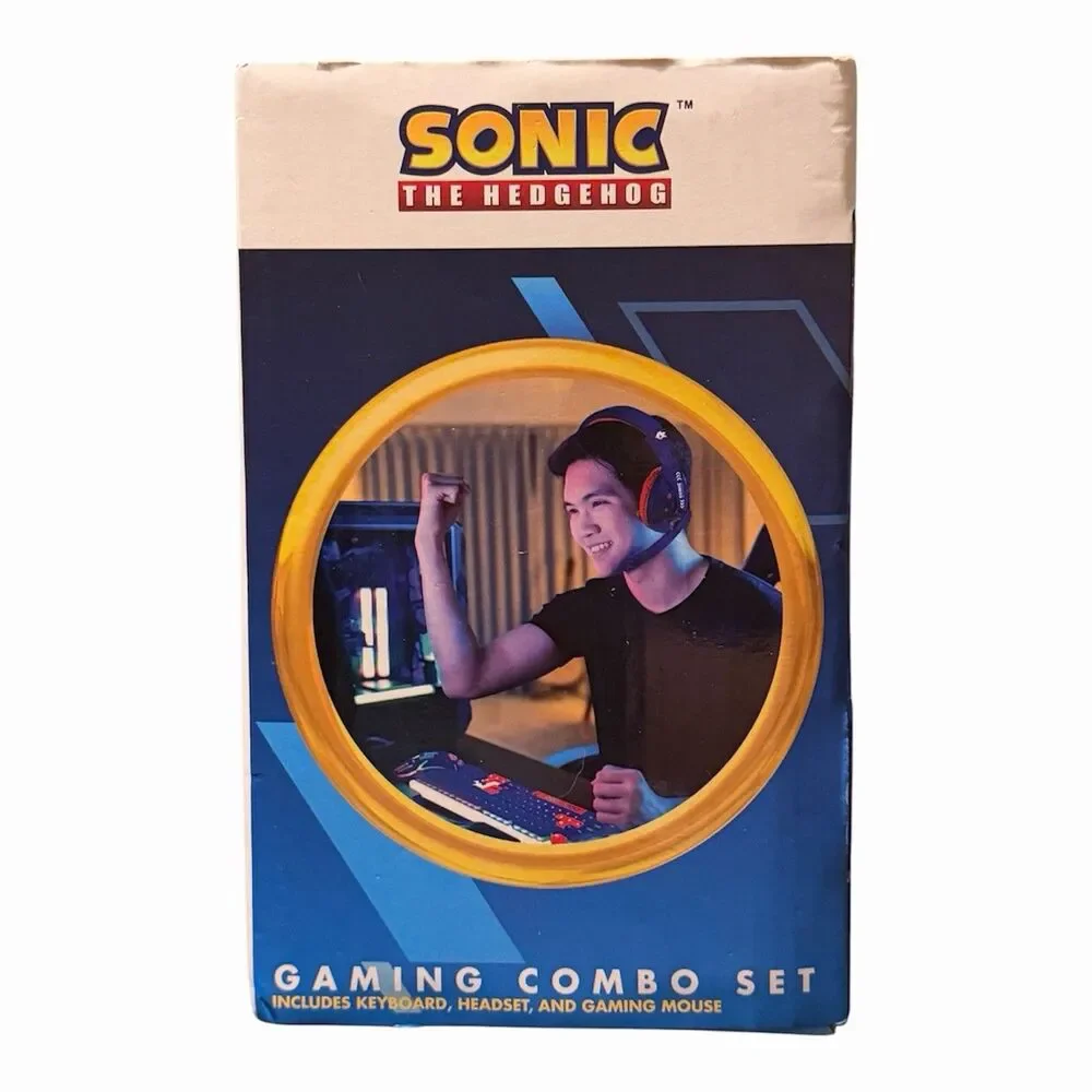 Sonic The Hedgehog Gaming Keyboard Mouse Headset Combo Set RGB Sakar New
